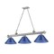 Z-Lite Cordon 3 Light Billiard, Brushed Nickel & Dark Blue 2306-3BN-ARDB - alternate 7